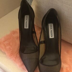 Steve Madden Black Mesh Heels
